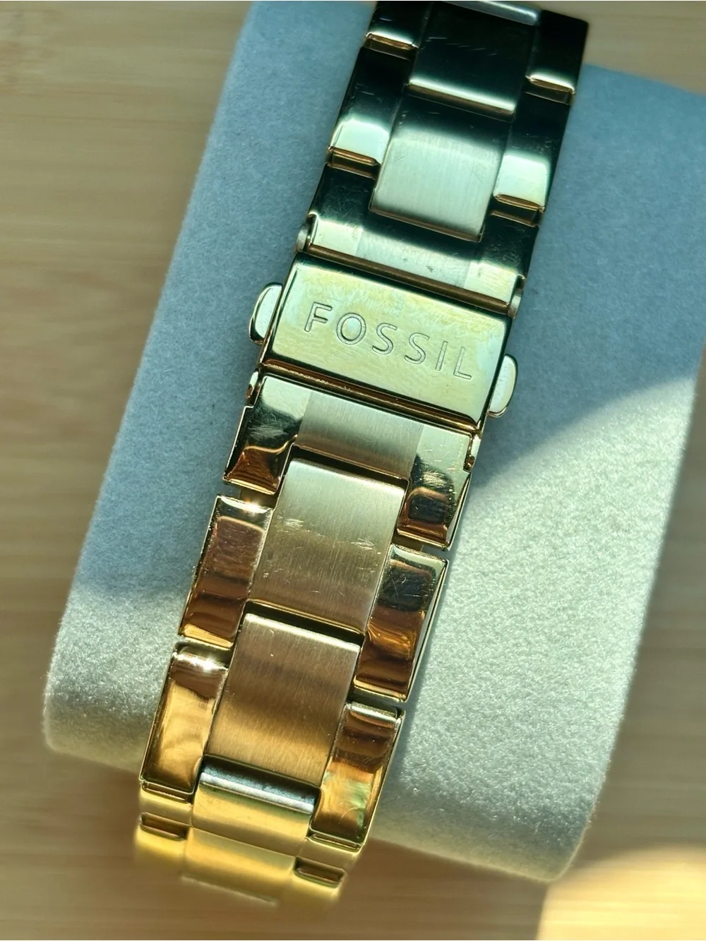 Fossil Stella Multi-Function Watch Gold Tone w/ Multicolored Crystal Stones 38mm